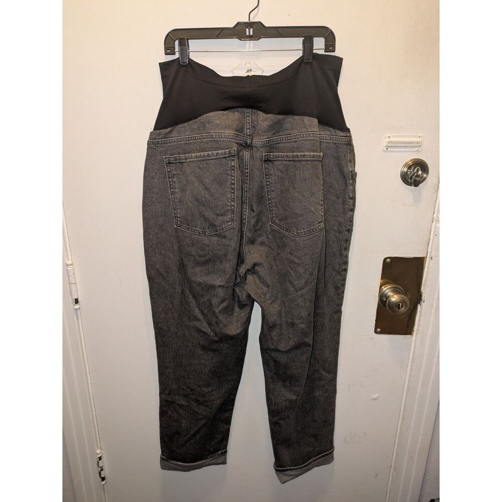 Old Navy Maternity Boyfriend Full Panel Jeans Black Wash Size 20